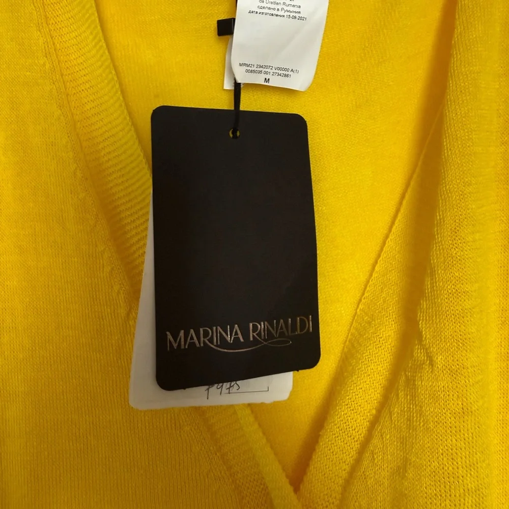 Marina Rinaldi Yellow Knit Cardigan NWT 14-16 oversized - Picture 10 of 16